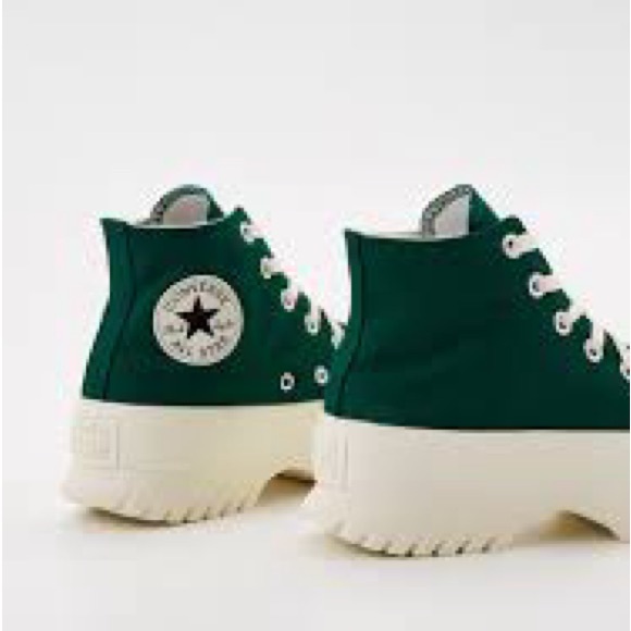 Dark green chunky platform converse sneaker - Picture 2 of 5